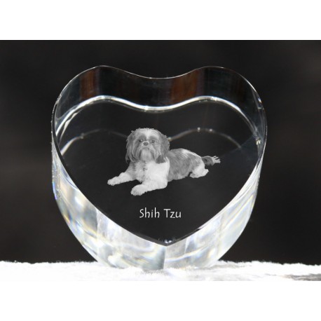 Shih Tzu, crystal heart with dog, souvenir, decoration, limited edition, Collection