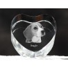Beagle, cristal coeur avec un chien, souvenir, décoration, édition limitée, ArtDog