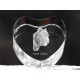 Chien de cour italien, cristal coeur avec un chien, souvenir, décoration, édition limitée, ArtDog