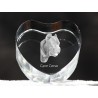 Chien de cour italien, cristal coeur avec un chien, souvenir, décoration, édition limitée, ArtDog