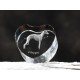 Whippet, cuore di cristallo con il cane, souvenir, decorazione, in edizione limitata, ArtDog
