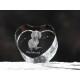 Dachshund smoothhaired, crystal heart with dog, souvenir, decoration, limited edition, Collection
