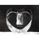 Malinois, cristal coeur avec un chien, souvenir, décoration, édition limitée, ArtDog