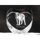 Chien du Saint-Bernard, cristal coeur avec un chien, souvenir, décoration, édition limitée, ArtDog