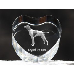 Pointer inglés, corazón de cristal con el perro, recuerdo, decoración, edición limitada, ArtDog