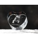 Bouledogue français, cristal coeur avec un chien, souvenir, décoration, édition limitée, ArtDog