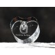 Bouledogue américain, cristal coeur avec un chien, souvenir, décoration, édition limitée, ArtDog