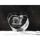 Bearded Collie, cristal coeur avec un chien, souvenir, décoration, édition limitée, ArtDog