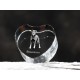 Berger de Beauce, cristal coeur avec un chien, souvenir, décoration, édition limitée, ArtDog