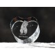 Owczarek Flandryjski - kryształowe serce z wizerunkiem psa, dekoracja, prezent, kolekcja!