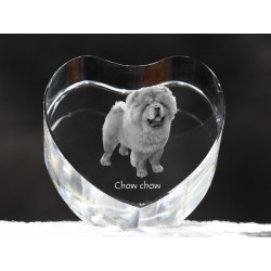Chow Chow, cuore di cristallo con il cane, souvenir, decorazione, in edizione limitata, ArtDog