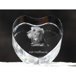 Lévrier irlandais, cristal coeur avec un chien, souvenir, décoration, édition limitée, ArtDog