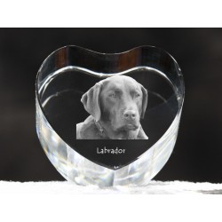 Labrador Retriever, cristal coeur avec un chien, souvenir, décoration, édition limitée, ArtDog