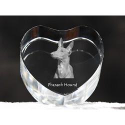 Pharaoh Hound, cristal coeur avec un chien, souvenir, décoration, édition limitée, ArtDog