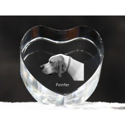 Englische Pointer, Kristall Herz mit Hund, Souvenir, Dekoration, limitierte Auflage, ArtDog