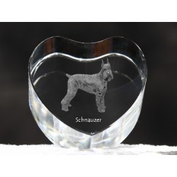 Schnauzer, cuore di cristallo con il cane, souvenir, decorazione, in edizione limitata, ArtDog