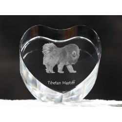 Dogue du Tibet, cristal coeur avec un chien, souvenir, décoration, édition limitée, ArtDog