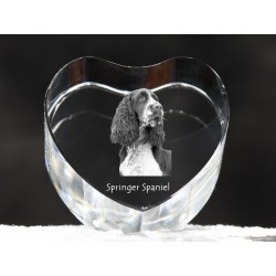 Springer Spaniel, corazón de cristal con el perro, recuerdo, decoración, edición limitada, ArtDog