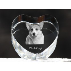 Welsh Corgi, cristal coeur avec un chien, souvenir, décoration, édition limitée, ArtDog