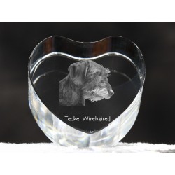 Dachshund wirehaired, crystal heart with dog, souvenir, decoration, limited edition, Collection