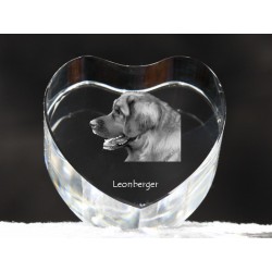 Leoneberger, corazón de cristal con el perro, recuerdo, decoración, edición limitada, ArtDog