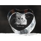 Gato persa, corazón de cristal con el gato, recuerdo, decoración, edición limitada, ArtDog