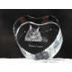 Maine Coon - kryształowe serce z wizerunkiem kota, dekoracja, prezent, kolekcja!