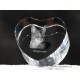 Kot abisyński - kryształowe serce z wizerunkiem kota, dekoracja, prezent, kolekcja!