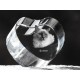 Sacré de Birmanie, cristal coeur avec un chat, souvenir, décoration, édition limitée, ArtDog
