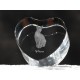 Sfinks - kryształowe serce z wizerunkiem kota, dekoracja, prezent, kolekcja!
