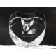 Cornish Rex, cuore di cristallo con il gatto, souvenir, decorazione, in edizione limitata, ArtDog