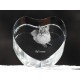 Balinais, cristal coeur avec un chat, souvenir, décoration, édition limitée, ArtDog