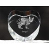 Bengal, cuore di cristallo con il gatto, souvenir, decorazione, in edizione limitata, ArtDog