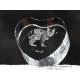 Bengal, cuore di cristallo con il gatto, souvenir, decorazione, in edizione limitata, ArtDog