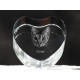 Ocicat, cuore di cristallo con il gatto, souvenir, decorazione, in edizione limitata, ArtDog