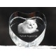 Angora turc, cristal coeur avec un chat, souvenir, décoration, édition limitée, ArtDog