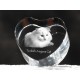 Gatto d'Angora, cuore di cristallo con il gatto, souvenir, decorazione, in edizione limitata, ArtDog