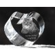 Bobtail des Kouriles longhaired, cristal coeur avec un chat, souvenir, décoration, édition limitée, ArtDog
