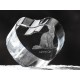 LaPerm, Kristall Herz mit Katze, Souvenir, Dekoration, limitierte Auflage, ArtDog