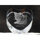 Highland Lynx, cristal coeur avec un chat, souvenir, décoration, édition limitée, ArtDog
