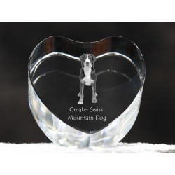 Grand bouvier suisse, cristal coeur avec un chien, souvenir, décoration, édition limitée, ArtDog