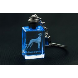 Great Dane uncropped, Dog Crystal Keyring, Keychain, High Quality, Exceptional Gift