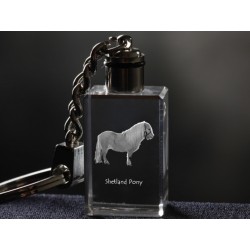 Shetland, cheval de cristal Porte-clés, Porte-clés, de haute qualité, cadeau exceptionnel