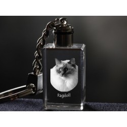Ragdoll - kryształowy brelok z wizerunkiem kota