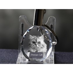 Kot perski - kryształowy brelok z wizerunkiem kota