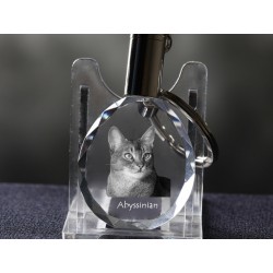 Kot abisyński - kryształowy brelok z wizerunkiem kota