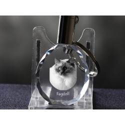 Ragdoll, gato crystal llavero, Llavero, alta calidad, regalo excepcional