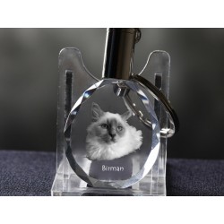 Birman, Cat Crystal Keyring, Keychain, High Quality, Exceptional Gift