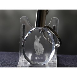 Sfinks - kryształowy brelok z wizerunkiem kota
