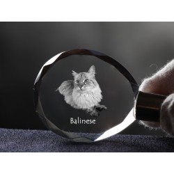 Kot balinese - kryształowy brelok z wizerunkiem kota